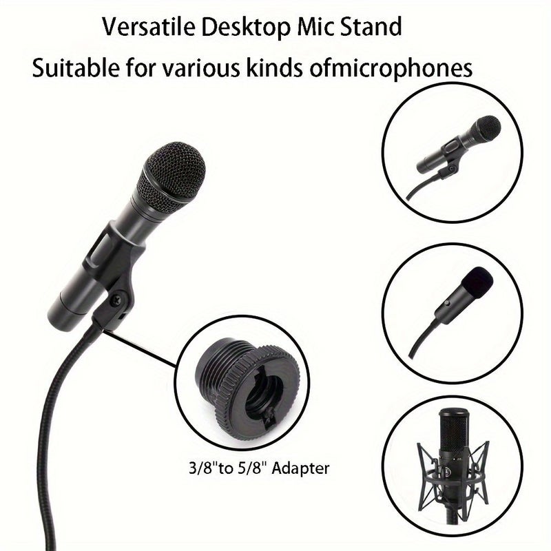 Adjustable Microphone Clip For Desktop Mic Stand Podcast Meetings Lectures - Image 4