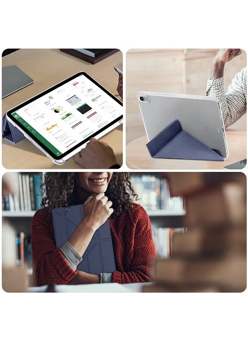 جراب لجهاز iPad (A16) مقاس 11 بوصة من الجيل 2025/جراب لجهاز iPad 10 مقاس 11 بوصة من الجيل العاشر 2022 جراب لجهاز iPad 10 مقاس 11 بوصة من الجيل العاشر مع حامل رفيع وغطاء خلفي شفاف ناعم مع حامل قلم رصاص وغطاء ذكي لجهاز iPad مقاس 11 بوصة من الجيل العاشر 2022/10.9 بوصة من الجيل العاشر 2022