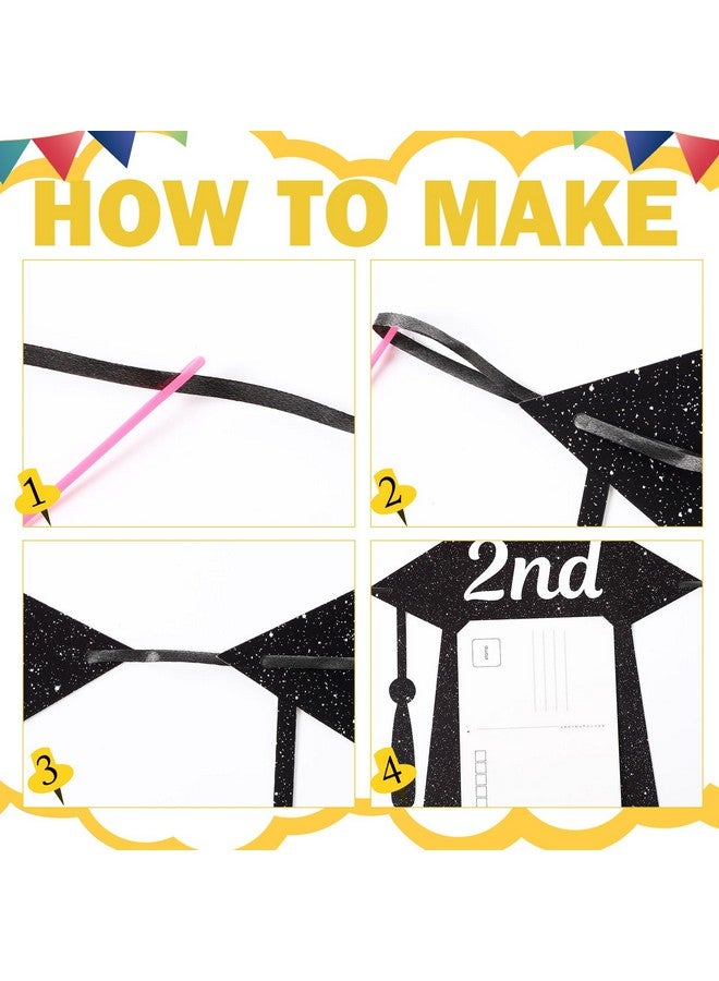 Oudain Peace out 8th Grade Next Stop High School Banner Graduation Decorations Class of 2025 Party Supplies K-8th Grade Graduation Photo Banner (Gold Glitter) - Image 5