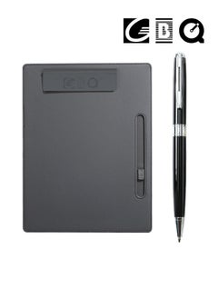 GBQ PU Leather Clipboard Folder Board Clip Meeting Minutes Vertical Writing Board Signature Board Clip Cardboard with 1 Signature Pen, suitable for Office, Home, School Dark Grey  - Image 1