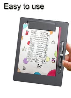 GBQ PU Leather Clipboard Folder Board Clip Meeting Minutes Vertical Writing Board Signature Board Clip Cardboard with 1 Signature Pen, suitable for Office, Home, School Dark Grey  - Image 4