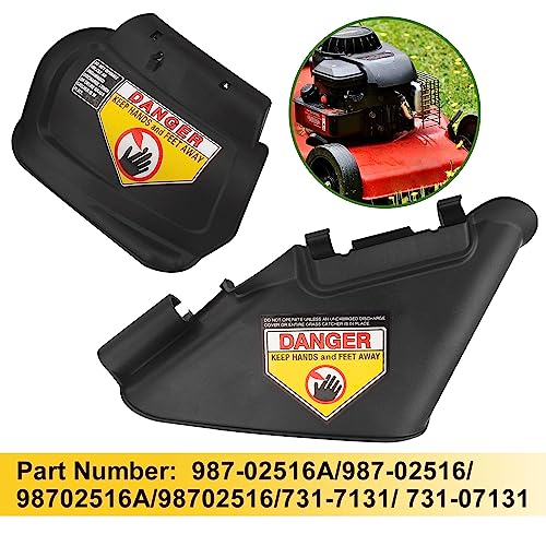 MWEDP 731-07131 987-02516A Side Discharge Chute & Hinged Mulch Plug Compatible with MTD Craftsman 21" Hand Pushed Lawn Mower, Fits TB110, TB130, TB200, TB230. - Image 3