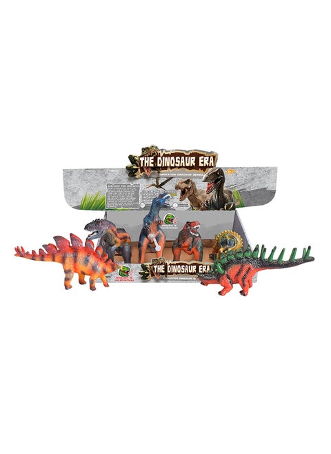 6 Pieces Simulated Dinosaur With IC Vocalization Toy (Included 2Pcs x AG3 Batteries) - Multicolor