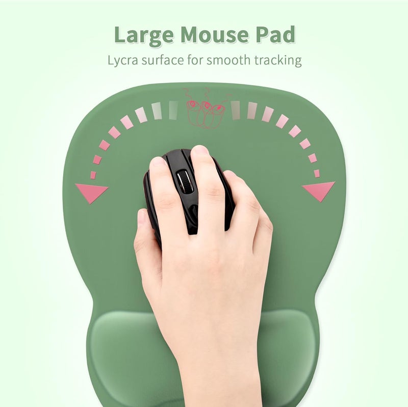 Eoocoo Ergonomic Mouse Pad with Wrist Support, Mousepad with Memory Foam Wrist Rest and Non-Slip Base for Computer, Cafe, Home & Office, 9.64 x 8.26 in Office Desk Accessories - Image 3