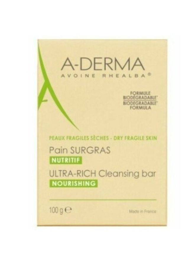 A-DERMA AVEIA RHEALBA ULTRA-RICH CLEANSING BAR FOR DRY SKIN 