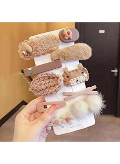 Rugelyss Rugelyss 10 Pcs Milk Coffee Color Plush Hairpin Simple Side Clip Bangs Clip, Handmade Hair Barrettes, Alligator bobby pins, Hair Accessories, Gifts for Women Girls  - Image 2