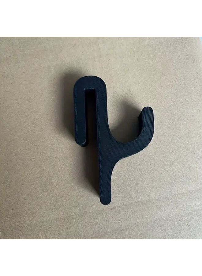 Black Wall Mount Hook No Drill Adhesive Screw Mount For 8mm Glass Doors - Image 1