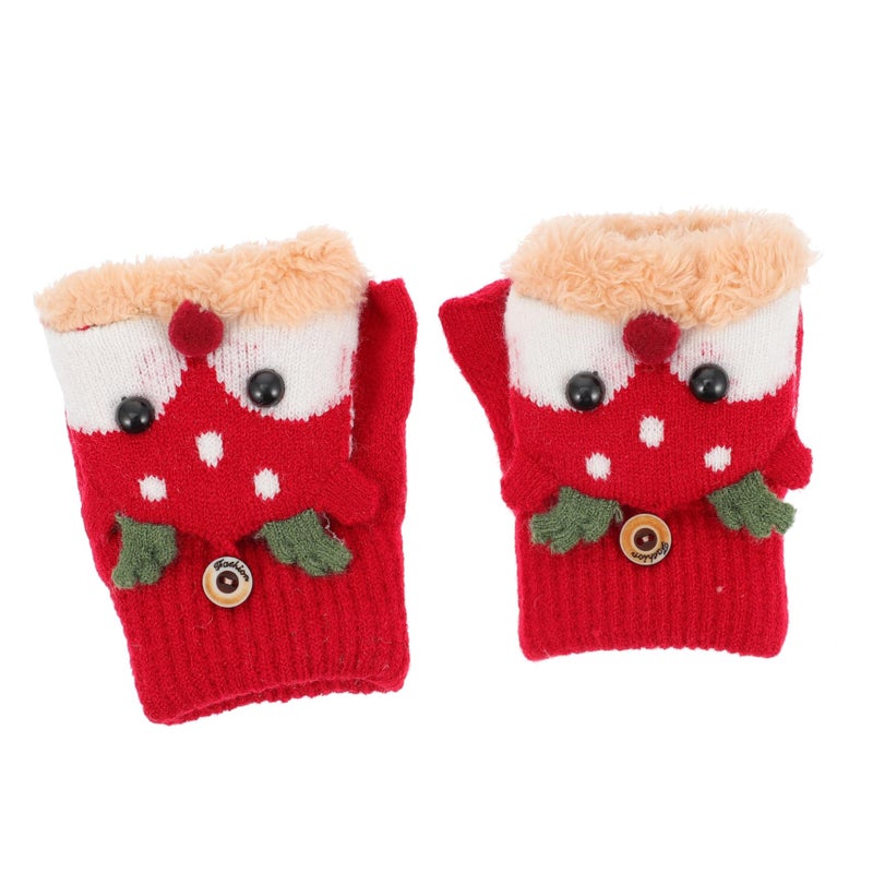 Winter Plush Mittens For Kids Warm Thickened Fleece Gloves Boys Girls - Image 1