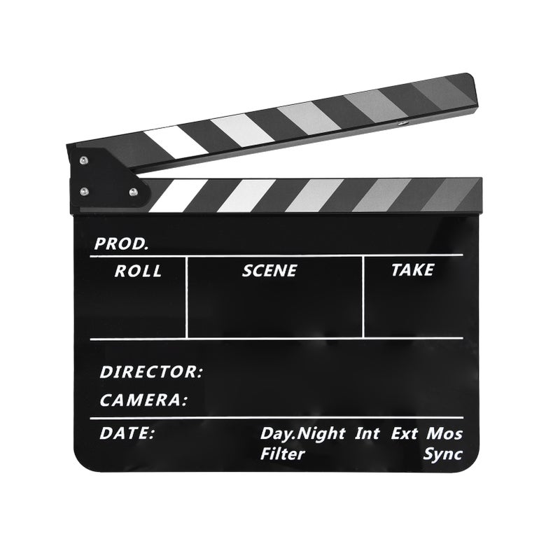 Acrylic Clapperboard Film Clapboard Movie Director's Slate Cut Action Scene Clapper Board Film Slate Dry Erase - Image 1