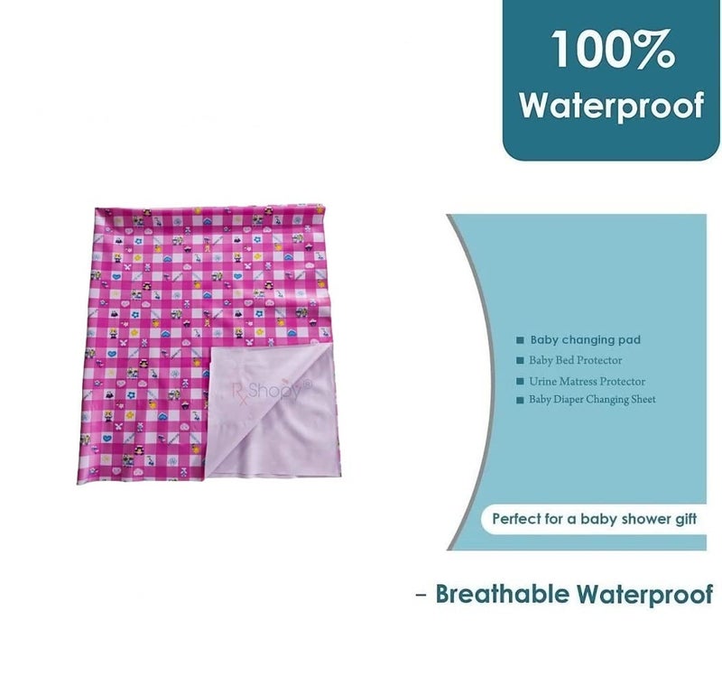 RXSHOPY RXSHOPY Waterproof Dry Rubber Bed Sheet CoverToddlerAdult Sleeping Mattress ProtectorUrine NonAbsorbent Reusable Crib Mat 1 Meter Pink 100 cm x 94 cm - Image 5