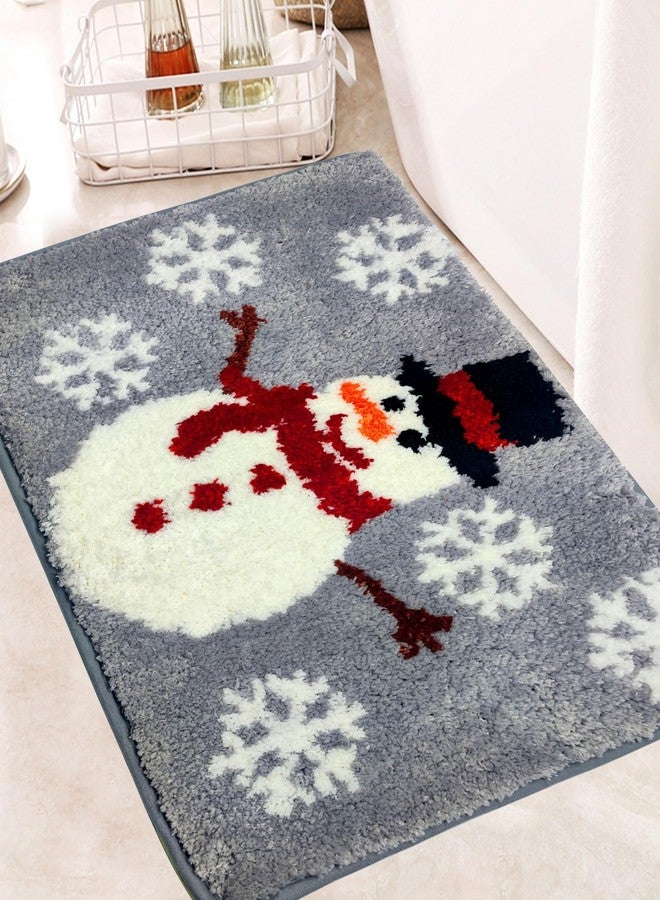 Pinata Christmas Bathroom Rugs, Snowman Christmas Rug for Bathroom Decor, Farmhouse Xmas Rugs for Bath Decorations for The Home, Cute Winter Bath Mat Non-Slip 16x24 Inches - Image 2