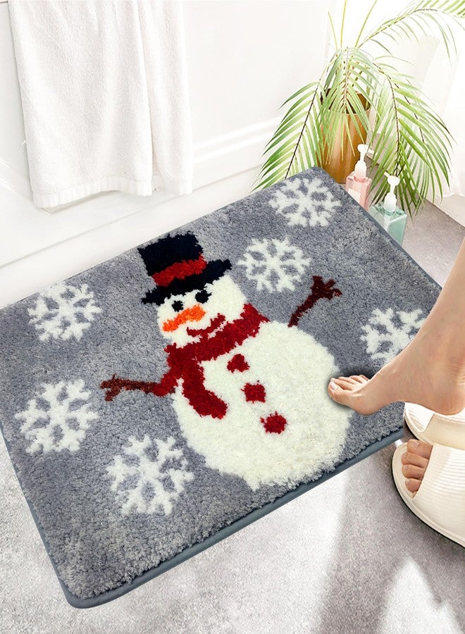 Pinata Christmas Bathroom Rugs, Snowman Christmas Rug for Bathroom Decor, Farmhouse Xmas Rugs for Bath Decorations for The Home, Cute Winter Bath Mat Non-Slip 16x24 Inches - Image 3