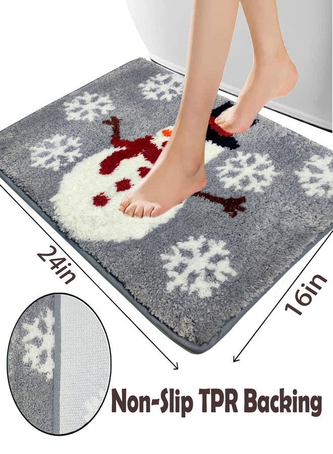 Pinata Christmas Bathroom Rugs, Snowman Christmas Rug for Bathroom Decor, Farmhouse Xmas Rugs for Bath Decorations for The Home, Cute Winter Bath Mat Non-Slip 16x24 Inches - Image 4