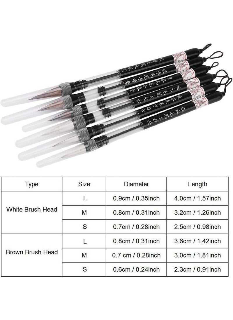 Valkyrie 6 Pieces Water Reservoir Reciprocating Calligraphy Paint Brush Set Watercolor Pen  - Image 5