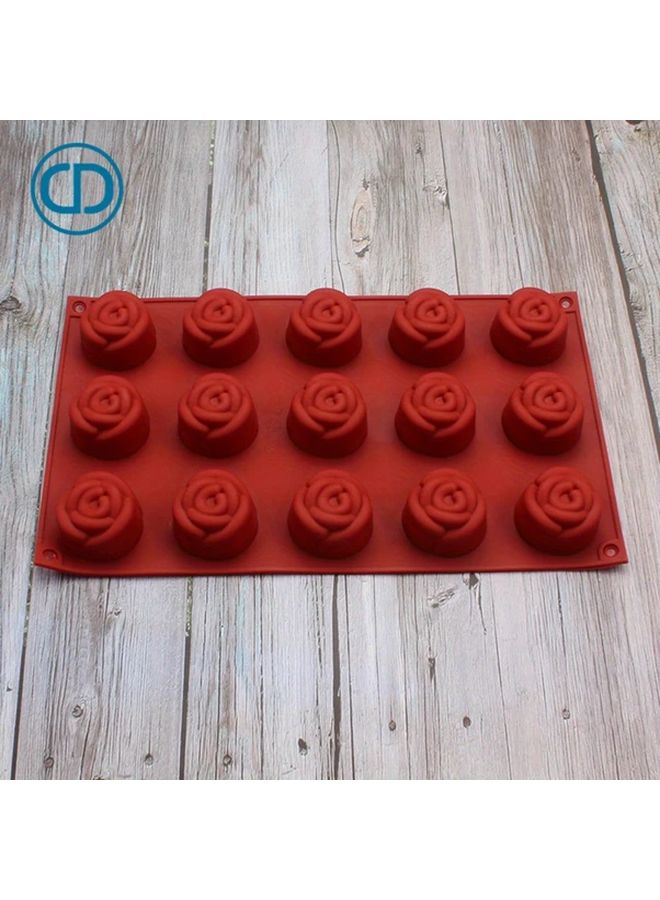 1 قطعة قالب سيليكون DIY للكعكة الشوكولاتة مكعبات الثلج زهرة الورد الصابون جيلي البودينغ - Image 1