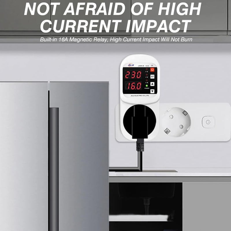 Eacam Automatic Voltage and Current Protector Socket LED Display Multifunctional Refrigerator Protecting Socket with Automatic Reset Function - Image 4
