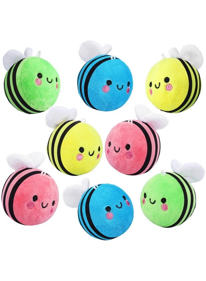 Sratte 8 Pcs 3 Inch Plush Bee Stuffed Animal Soft Cute Small bee Realistic Cartoon Little Honey Toy Adorable Doll for Baby Shower Decor Birthday Party Decorations DIY, 4 Colors - Image 1