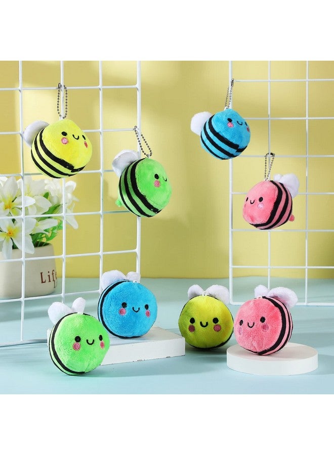 Sratte 8 Pcs 3 Inch Plush Bee Stuffed Animal Soft Cute Small bee Realistic Cartoon Little Honey Toy Adorable Doll for Baby Shower Decor Birthday Party Decorations DIY, 4 Colors - Image 2
