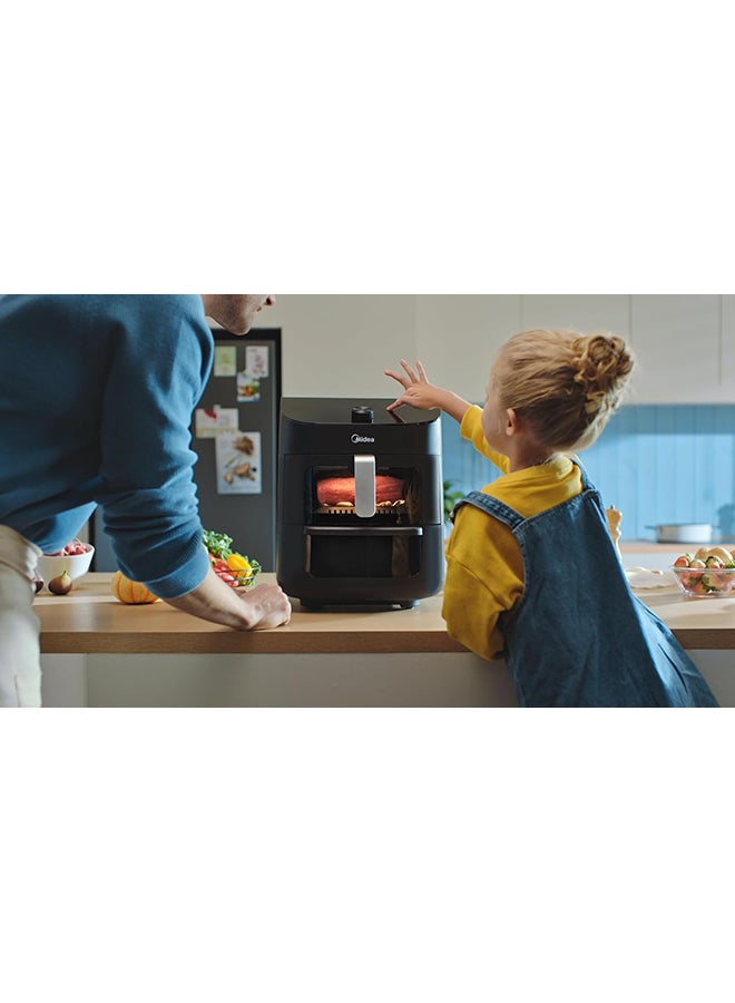 Midea Smart Air Fryer With Digital Touch Control, 11L Capacity With 2 Cooking Zone, See Through Window, Wi-Fi Connection, Healthy Cooking, Timer Up To 90 Mins Temperature Control 230°C 11 L 1700 W MAD-110D2APK Black - Image 5