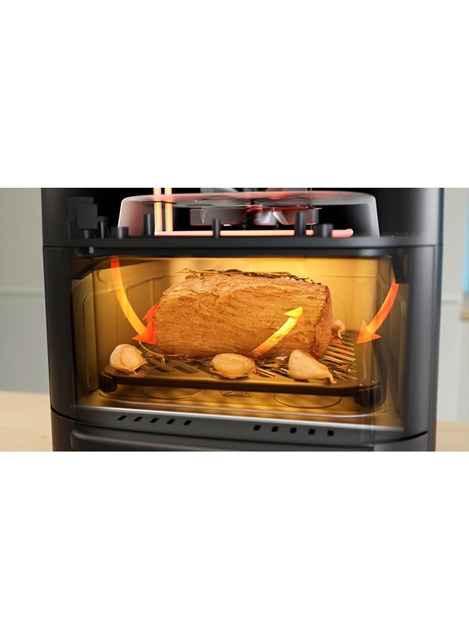 Midea Smart Air Fryer With Digital Touch Control, 11L Capacity With 2 Cooking Zone, See Through Window, Wi-Fi Connection, Healthy Cooking, Timer Up To 90 Mins Temperature Control 230°C 11 L 1700 W MAD-110D2APK Black - Image 4