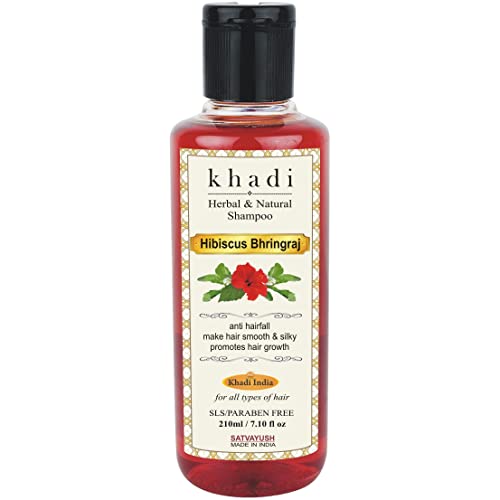 Satvayush Khadi Ayurvedic Hibiscus Bhringraj Hair Cleanser(Shampoo), SLS and Paraben Free, 210 ml - Image 1