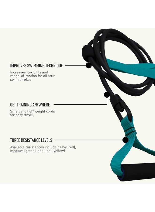 FINIS Dryland Cords - Swim Resistance Bands for Strength & Flexibility - Simulates Swim Strokes - All Ages - Medium Green - Image 4