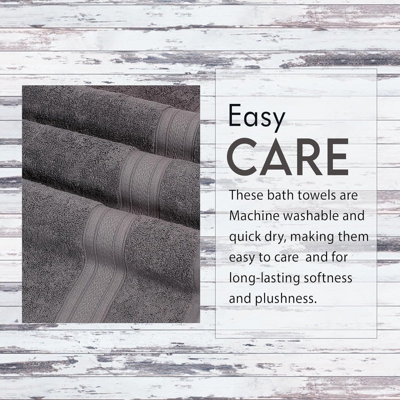 Ambra Linens 500 GSM Highly Absorbent Towel 100 Cotton Soft and Plush All Seasons Use Large Everyday Use Durable 1 Piece of Bath Towel Solid Grey - Image 5