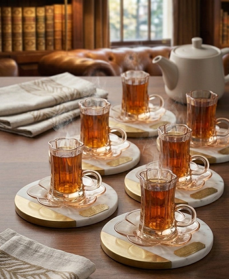 Coffee cup Set with plates 12 Pieces (6 cups + 6 plates) - Image 2