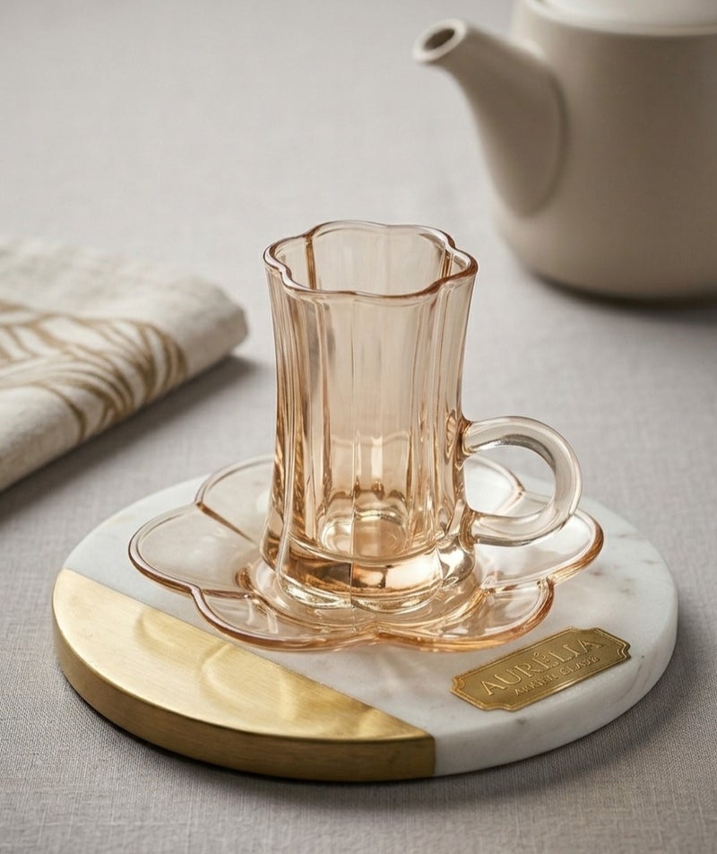 Coffee cup Set with plates 12 Pieces (6 cups + 6 plates) - Image 3