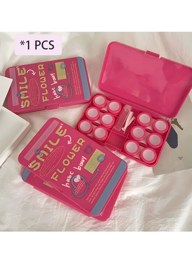 Generic 1 PCS Pink Contact Lens Box Holder Case Container with Large Display Collector Storage Box and Suction Sticks for Soft/Hard Contact Lens Remover and Inserter Tool（Pink）  - Image 1