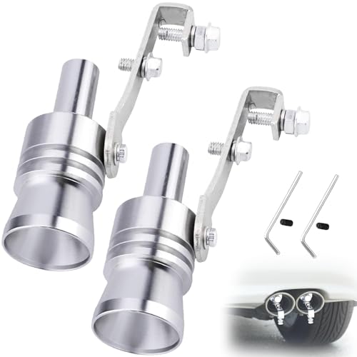 Aorplim Turbo Whistle for Exhaust Pipe 2 PCS Aorplim Car Turbo Exhaust Whistle XL Size Aluminum Alloy Universal Turbo Sound Exhaust Muffler Pipe Whistle Car Roar Maker Silver XL - Image 1