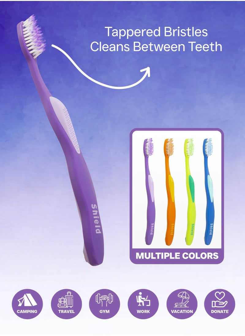 Shield Care فرشاة أسنان Shield Care ذات الطرف الناعم اللطيف على أسنانك (عناية الخبراء - طرف فائق النعومة) - فرشاة أسنان للكبار، 4 ألوان - 4 قطع (عبوة من قطعة واحدة)  - Image 5