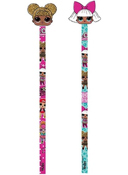 L.O.L. SURPRISE! Pencil with Eraser 2 Pieces Licensed Original Pencil Pencil with Eraser Girl Character  - Image 2