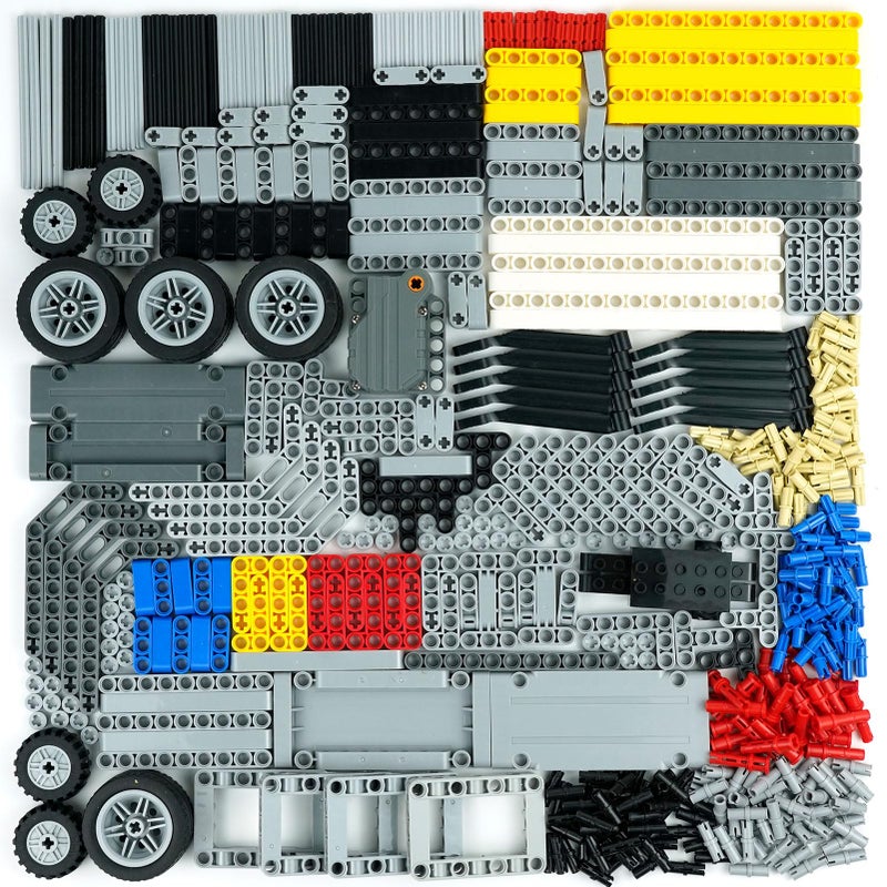 Pasacho 544PCS Technical Parts Pieces Sets Engine Pullback Motor Kit Beams Liftarm Frame Extra Replacement Car Tire Wheel Axles Pin Connector Bricks Bulk - Image 3