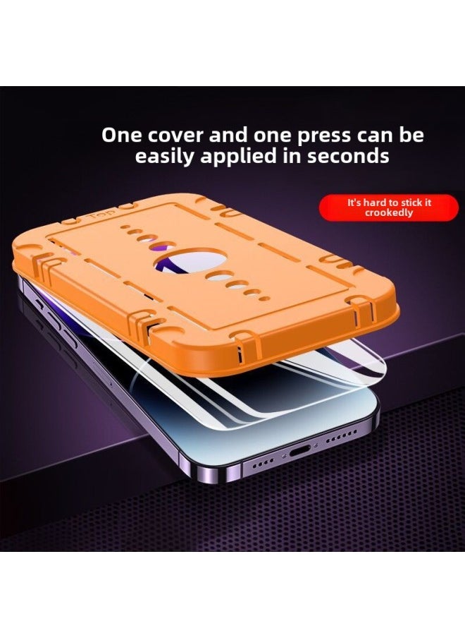 Generic HD 14 Applicable Apple 16Pro Tempered Film IPhone13 Artifact 12 Mobile Phone Film 11 Apple 15 Tempered Film-Color:4K Screen Printing HD (full Screen 280 Drops 10 Times Anti-fingerprint)-Dimensions:iPhone 14 6.1 Inch  - Image 2