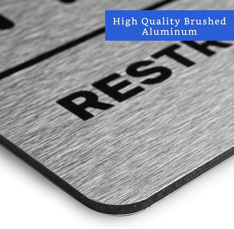 GLOBE ROCKET Brushed Aluminum Unisex Restroom Sign - Image 3