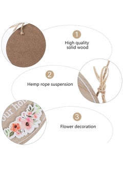 Generic Welcome Plaque Wooden String Hanging Door Tag Welcome to Our Home Rustic Farmhouse Wooden Welcome Sign Door Decoration for House 19X14cm  - Image 3