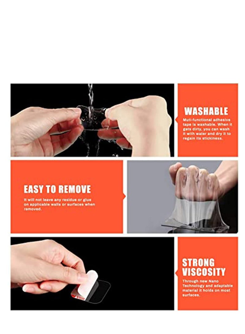 SYOSI Double Sided Sticky Pads Reusable Tape, Multipurpose Nano Removable Traceless Mounting Tape, Washable Traceless Clear Adhesive Tape, Strong Pad Mounting Tape for Household - Image 2