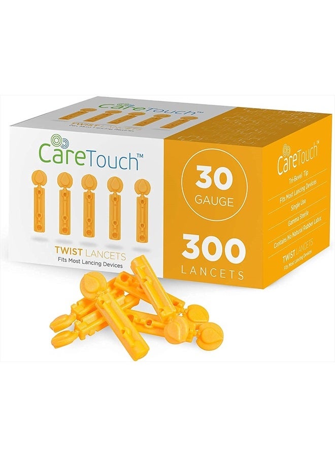 Care Touch Lancets for Diabetes Testing - 30 Gauge Diabetic Lancets for Blood Testing and Glucose Testing - Fits Most Lancing Devices - Sterile, Single Use 30g Blood Sugar Lancets - 300 count - Image 1