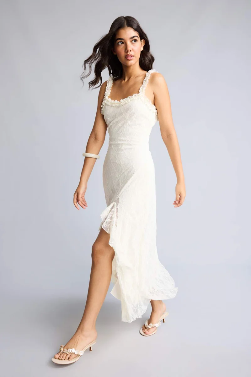 A Cut Strappy Lace Dress