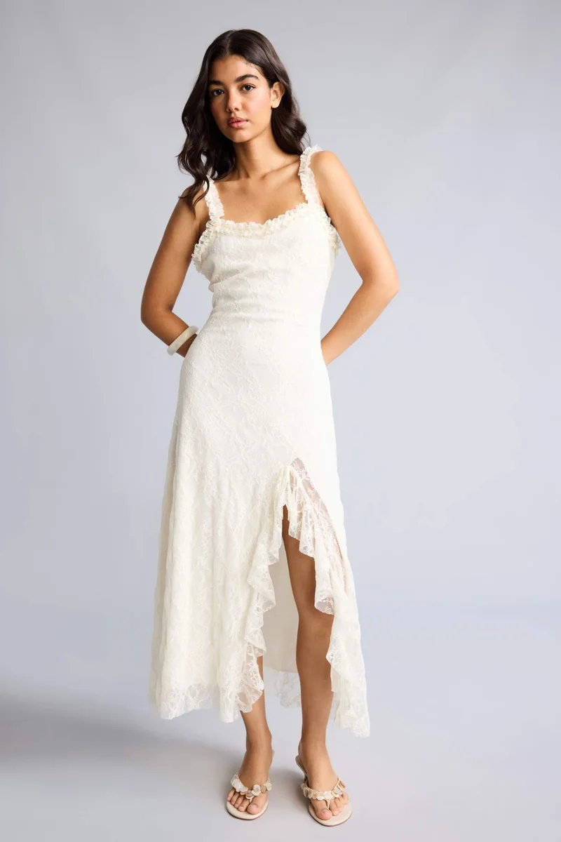 Defacto  A Cut Strappy Lace Dress for Women | Best Price UAE