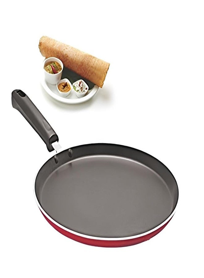 Redific Dosatawa Stovekraft 26 Cm Basics Aluminium Non Stick, 260 mm,Non Induction Base Tawa, Red - Image 1