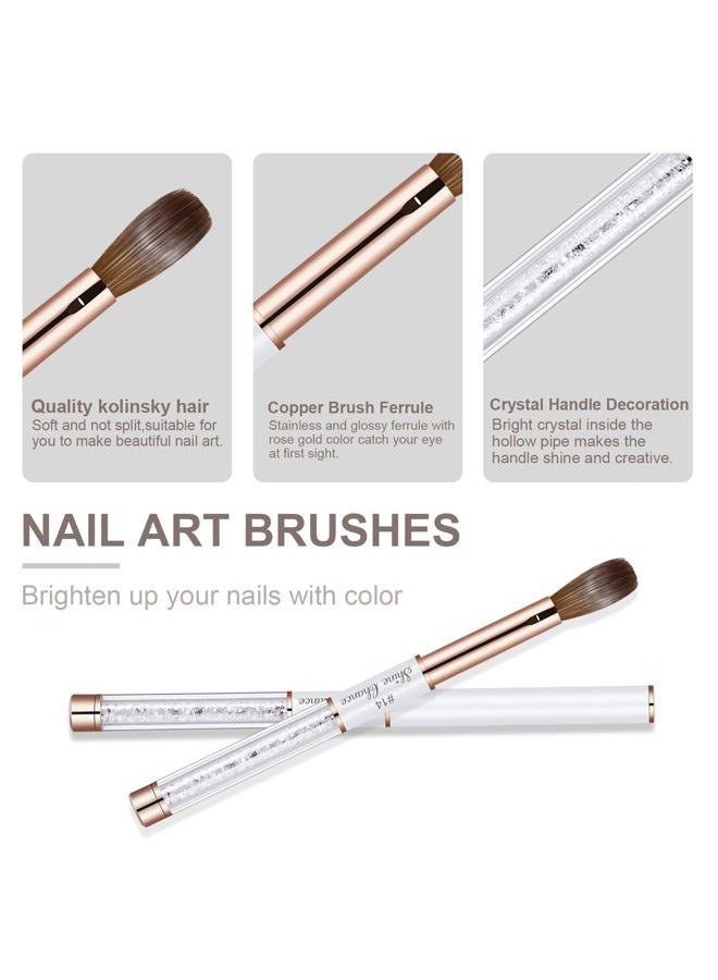 Shine Chance Acrylic Nail Brush Size 14, 100% Real Kolinsky Art Nail Brush for Acrylic Powder Application, Handmade Women Manicure Nail Extension Tool for Professional DIY Home Salon and Beginners - Image 4
