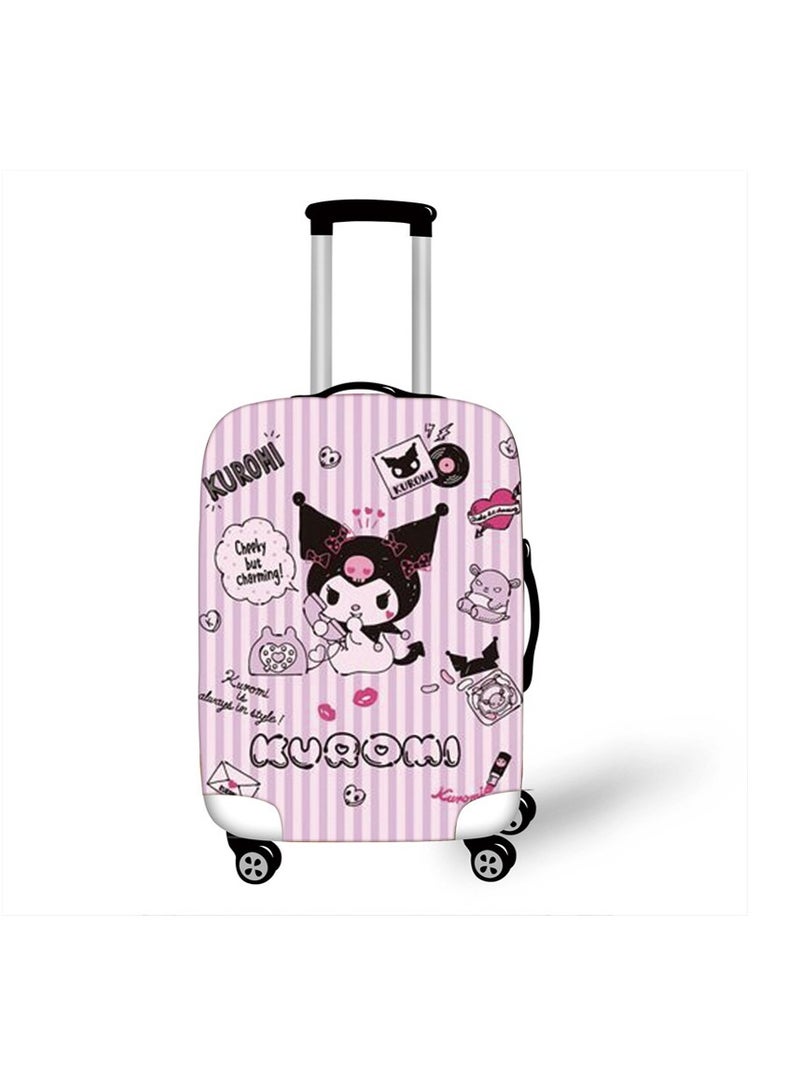 Y&D Kuromi Luggage Cover Water-Washable Suitcase Cover Spandex Elastic Luggage Protective Covers Travel Accessories Suitable for 18-32 Inch Trolley Case for Business Trip School Daily Using - Image 1