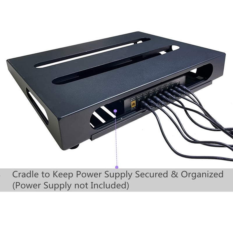 SOYAN 14" x 10.6" Guitar Pedal Board with Power Supply Cradle, Carry Bag Included (SPB-14S) - Image 5