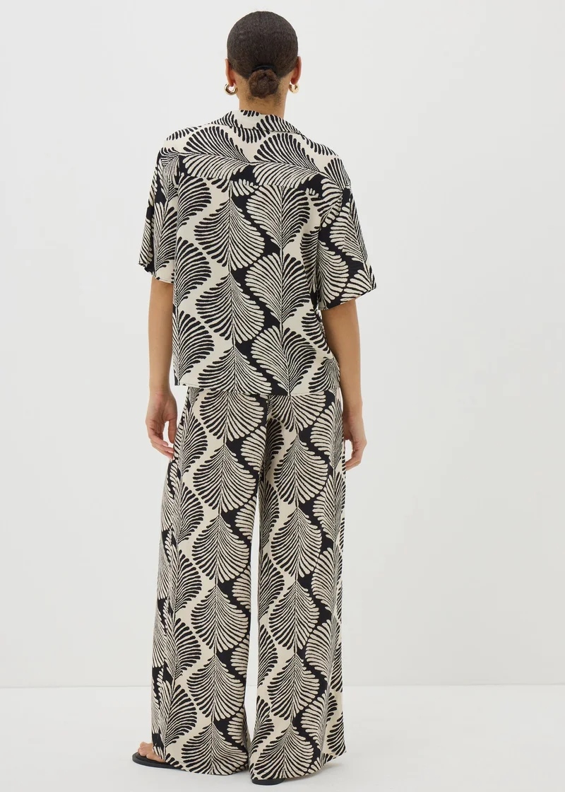 Matalan Black Monochrome Shell Wide Leg Trousers