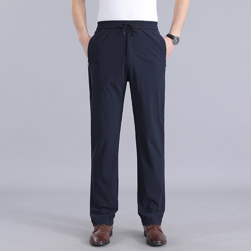 Men's Casual Straight Leg Pants Breathable Quick Dry Elastic Sweatpants Loose Fit Summer Trousers - Image 3