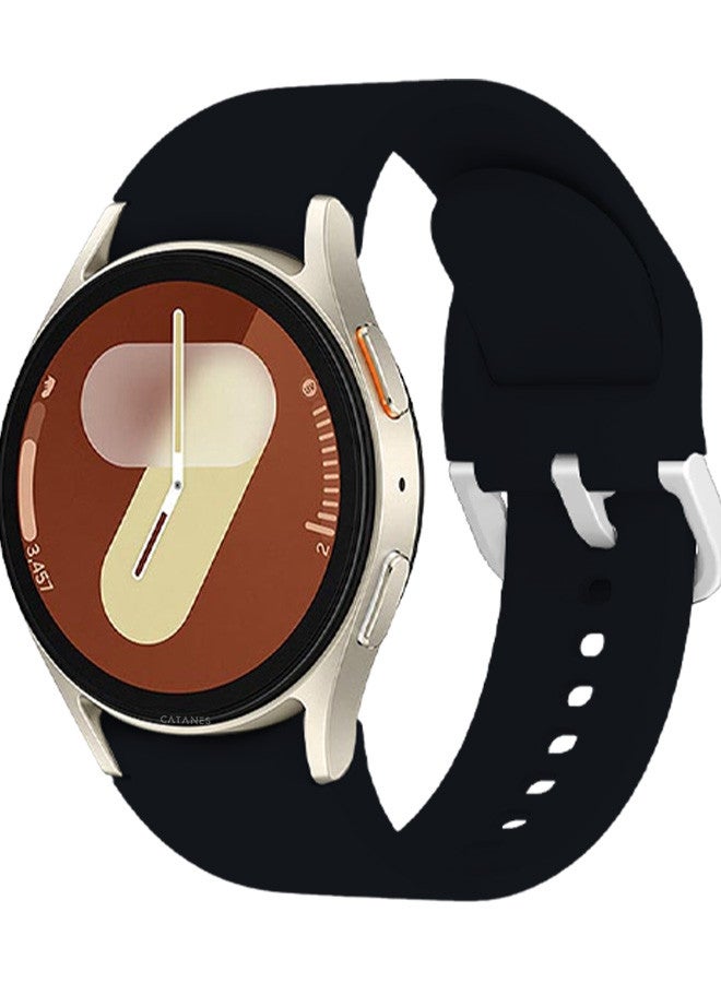 CATANES for Galaxy Watch 7 Strap 40mm 44mm,for Samsung Galaxy Watch FE Band 20mm Soft Silicone Sport Strap Women Men,No Gap Bracelet Wristbands Black - Image 1