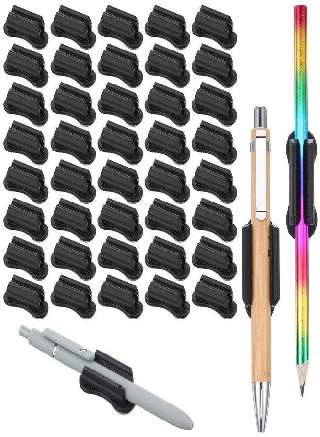 xozeooeu 40 Pack Adhesive Pen Holders, Silicone Pencil Holder For Desk Wall Clipboard, Double Hole Marker Organizer, Office Supplies - Image 1