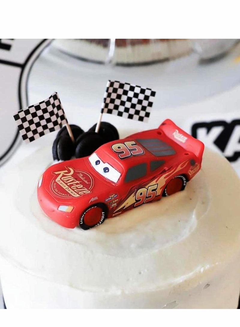 Y&D Checkered Racing Flag Toothpicks Cupcake Picks Mini Stick Toppers Dinner Flags Race Car Cake Decorations Party Supplies (100 Pack) - Image 5